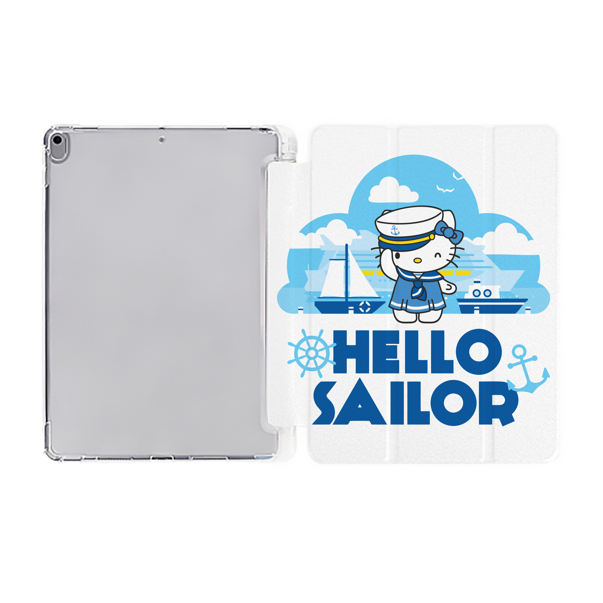 （画像用） Hello Kitty ハローキティ IPad ケース ペン収納付き 三つ折りスタンド PUレザー×シリコン 対応機種9.5/10.5/10.9インチ